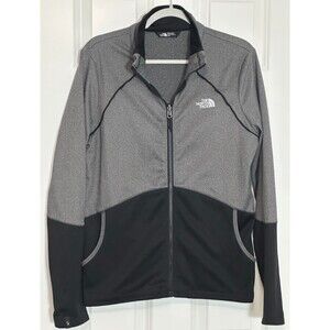 The North Face Jacket Men's M Black & Gray Fleece Mock‎ Neck Full Zip Pockets